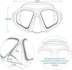 Mirror Lens Snorkeling Mask Professional Scuba Diving Set Anti-Fog Goggles Glasses Swimming Fishing Pool Equipment