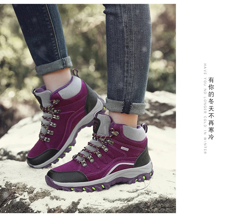 Couple Outdoor Waterproof Hiking Boots Men Winter Shoe Walking Climbing Hiking Shoes Mountain Sport Boots Hunting Woman Sneakers