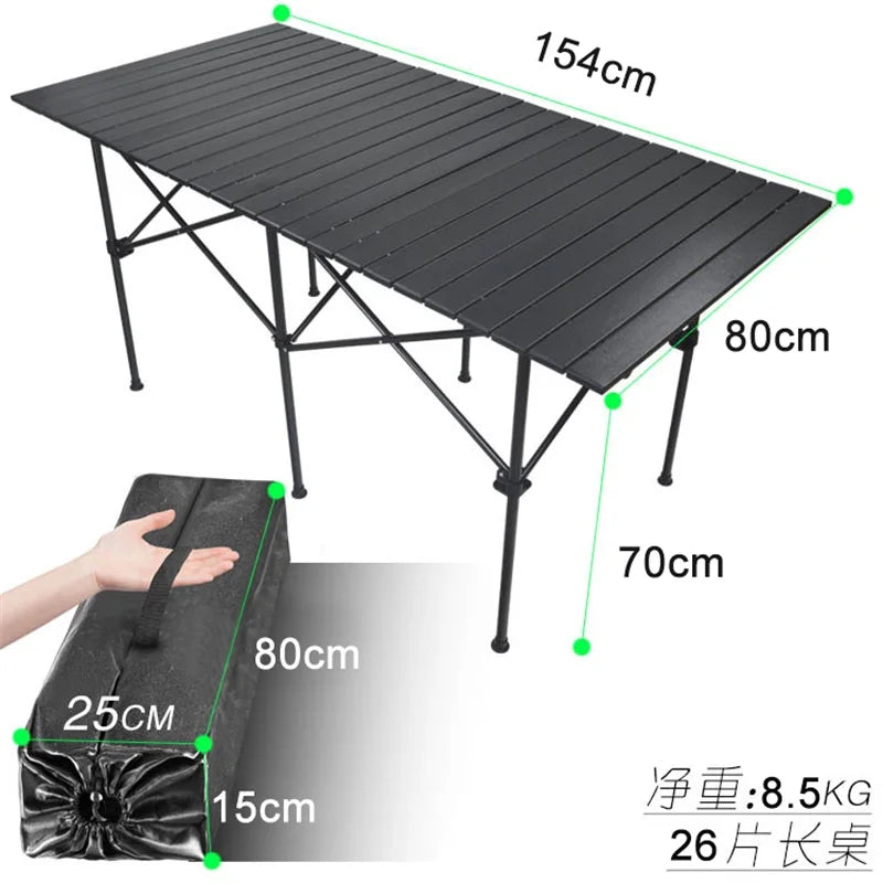 New Outdoor Folding Table Chair Camping Aluminium Alloy BBQ Picnic Table Waterproof Durable Folding Table Desk