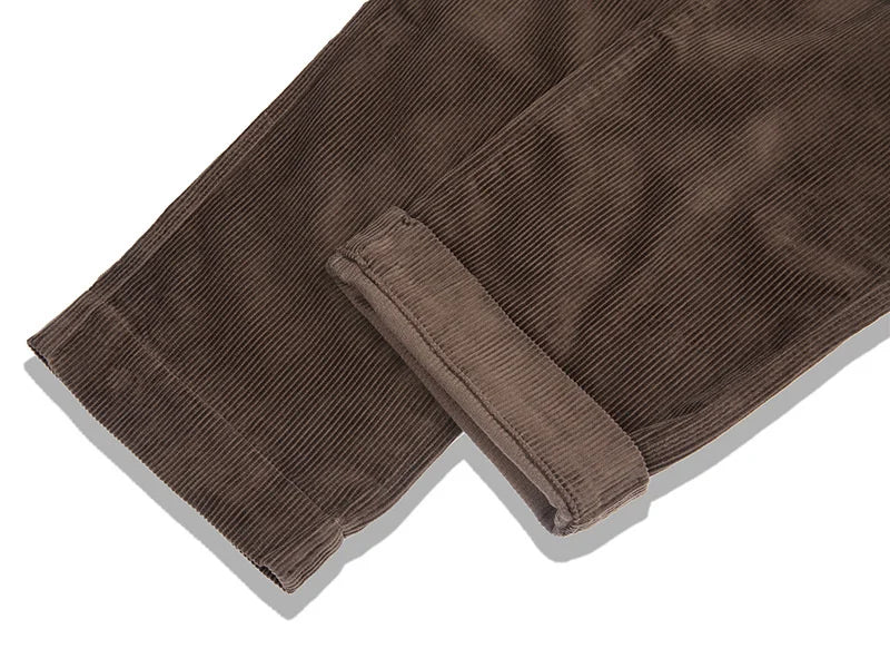 Okonkwo New American Leisure Straight Overalls Men's Thick Corduroy Pants Outdoor Trekking Camp Tooling Trousers Cargo Clothing