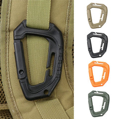 1Pcs Big D-type Plastic Steel Tactical Molle Quick Hook Hanging Buckle Clip Outdoor Camping Backpack Bag EDC Tool Accessories