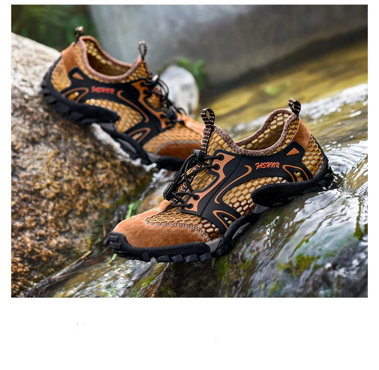 JACKSHIBO Breathable Water Shoes For Men Climbing Hiking Upstream Shoes Men Outdoor Beach Swimming Shoes Barefoot Sneakers