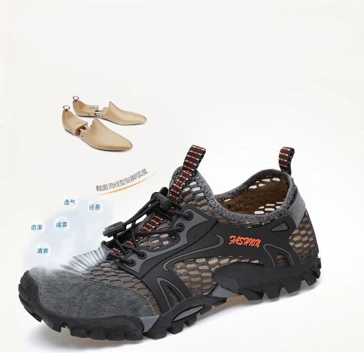 JACKSHIBO Breathable Water Shoes For Men Climbing Hiking Upstream Shoes Men Outdoor Beach Swimming Shoes Barefoot Sneakers