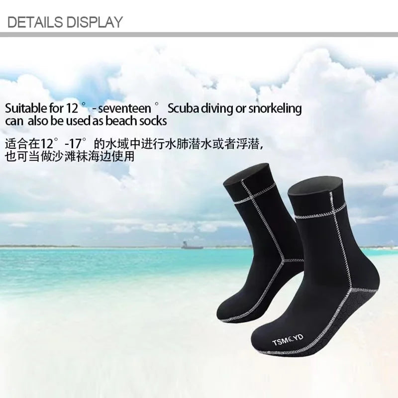 NEW Underwater Winter Scuba Diving Beach Socks 3mm Neoprene Men Women Printing Swimming Warm Non-slip Coral Snorkeling Equipment