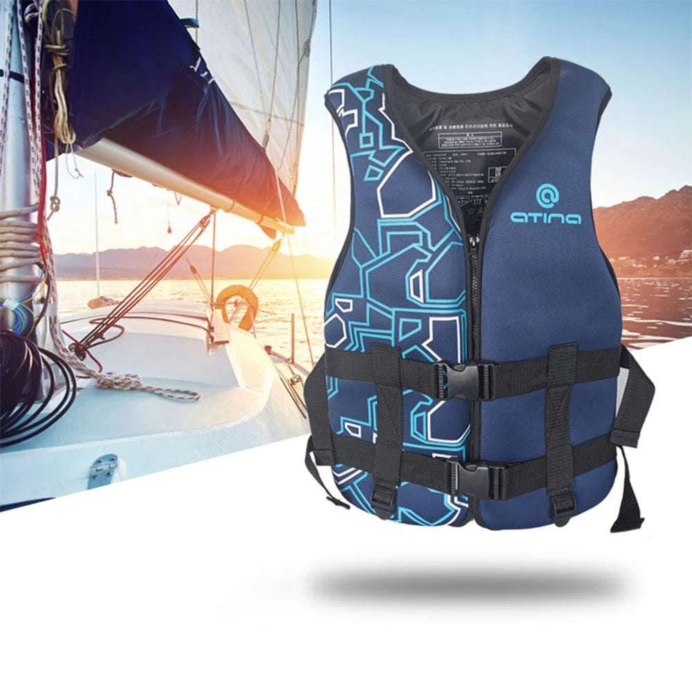 Life Jacket Neoprene Buoyancy Swimming Drifiting Boating Kayaking Vest for Adult Youth Men Women Water Sports Kayak Life Vest