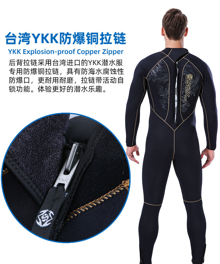 5mm Men's Wetsuit Thicken Long Sleeve Diving Clothing Sub Fishing Neoprene Surf Snorkeling Swimwear Sailing Suit Beach Equipment