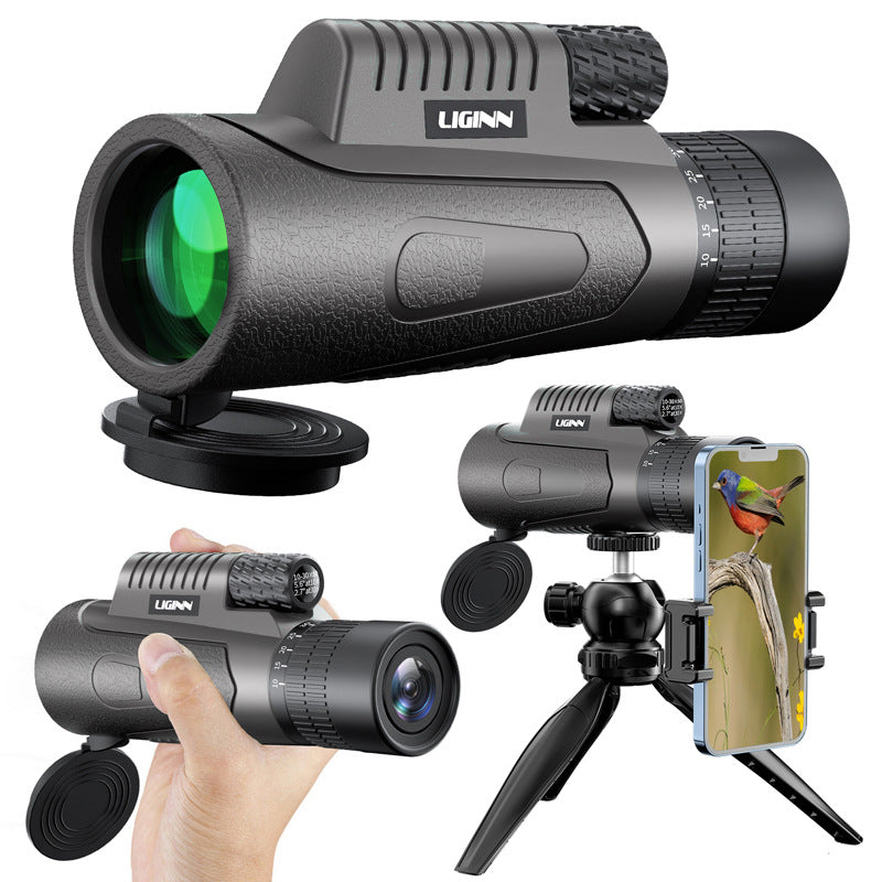 10-30x50 Zoom Telescope Astronomical Hunting Monocular Camping Equipment HD Spotting Scope with Phone Adapter Tripod