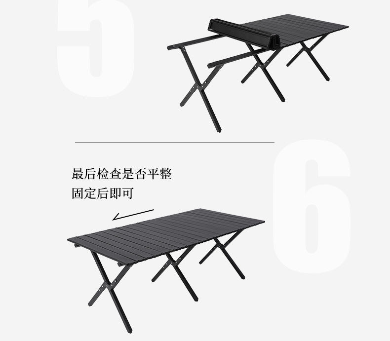 Outdoor folding table, Chicken rolls table, portable camping table and chair set, vehicle mounted camping equipment