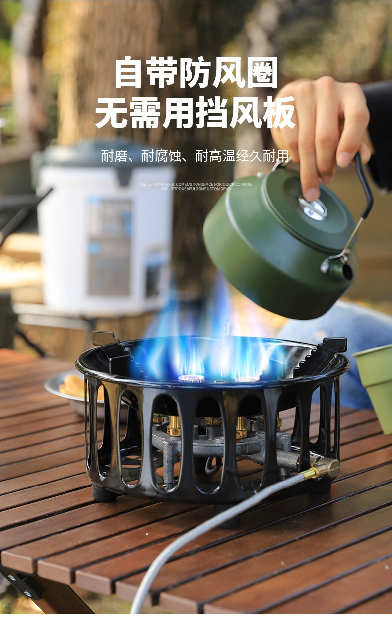 19800W 7 Core Strong Fire Power Camping Stove Portable Tourist Gas Burner Windproof Outdoor Stoves Hiking BBQ Cooking Cookware