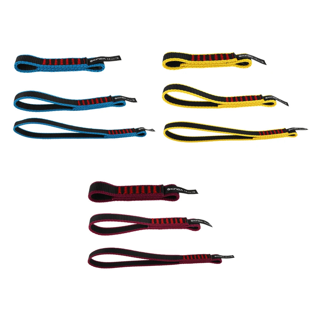 22KN Rock Climbing Quick Draw Nylon Open Sling Mountaineering Carabiner Hardware Webbing Strap Lanyard Rope for Climbing