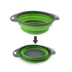 1PC Folding Strainer Bowl Outdoor Camping Tableware Silicone Folding Colander Strainer Draining Bowl Portable Camping Cookware