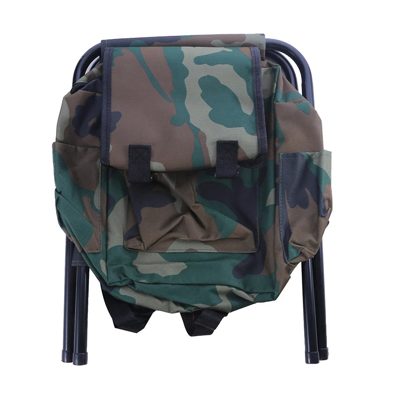 Outdoor Folding Camping Fishing Chair Sturdy Comfortable Stool Portable Backpack Seat Bag Economy Fishing Chair Hiking Seat