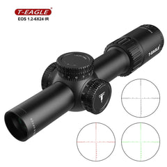 T-EAGLE Tactical Riflescope Spotting Scope for Rifle Hunting Optical Collimator Gun Sight Red Green Light EOS 1.2-6 X24 IRHK