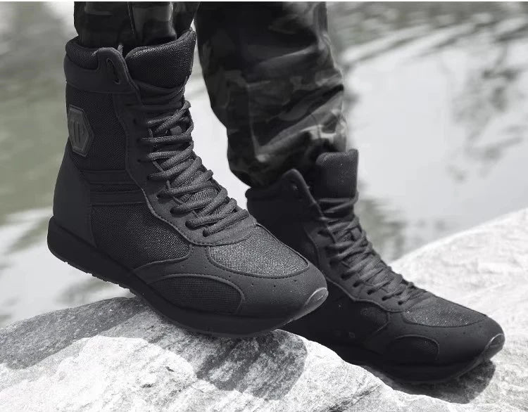 Ultralight Military Combat Boots Mens Black Work Shoe Outdoor Run Desert Hiking Shoes Army Training Tactical Boots Male Sneakers