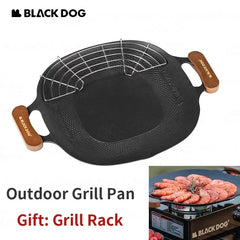 BLACKDOG Grill Pan Non-Stick Outdoor Camping Travel Frying Pan Barbecue Baking Tray Plate Cookware Large Free Grill Ultralight