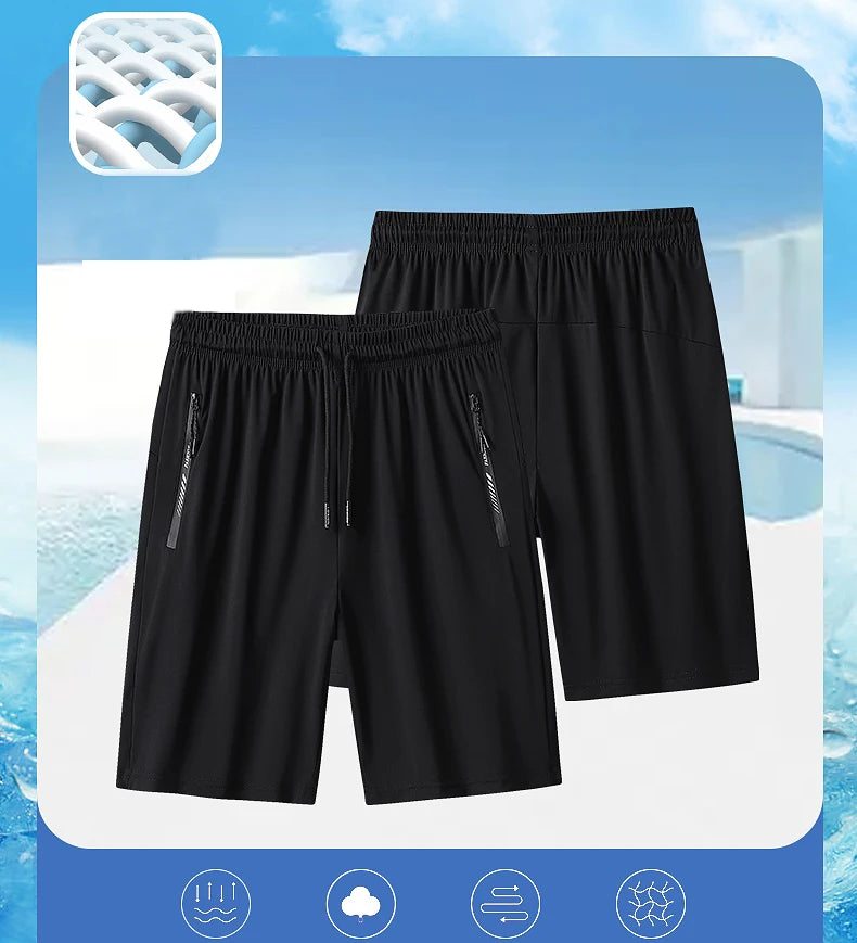 Plus Size Summer Men`s Quick-drying Beach Shorts Slim Fitness Joggers Gym Running Basketball Shorts Men Clothing 6XL 7XL 8XL 9XL