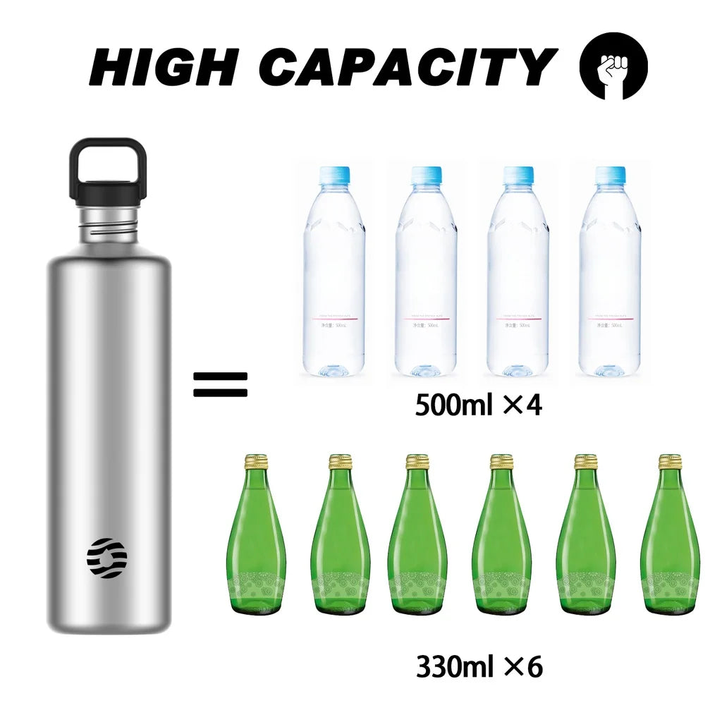 FEIJIAN Stainless Steel Water Bottle Portable Cycling Sports Bottle Leakproof BPA Free Large Capacity With Bottle Bag