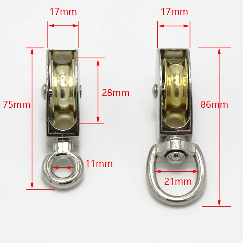 36/48/52/58/75/86mm Mini Pulleys Metal Sheave Zinc Alloy Katrol Wiel  Lifting Rope Roller Pulley Wheel Climbing