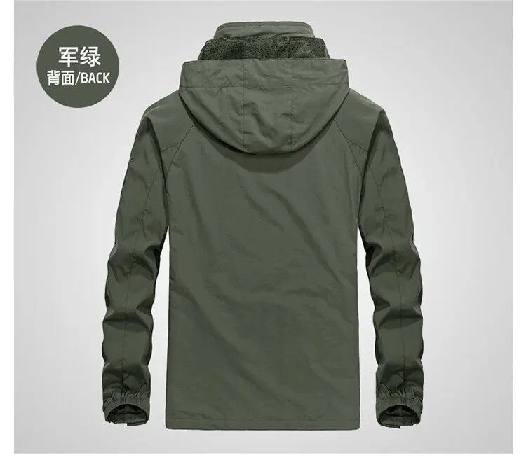 2024 Autumn Outdoor Waterproof Soft Shell Jacket Hunting Windbreaker Hiking Rainwater Camping Fishing Tactical Clothing For Men