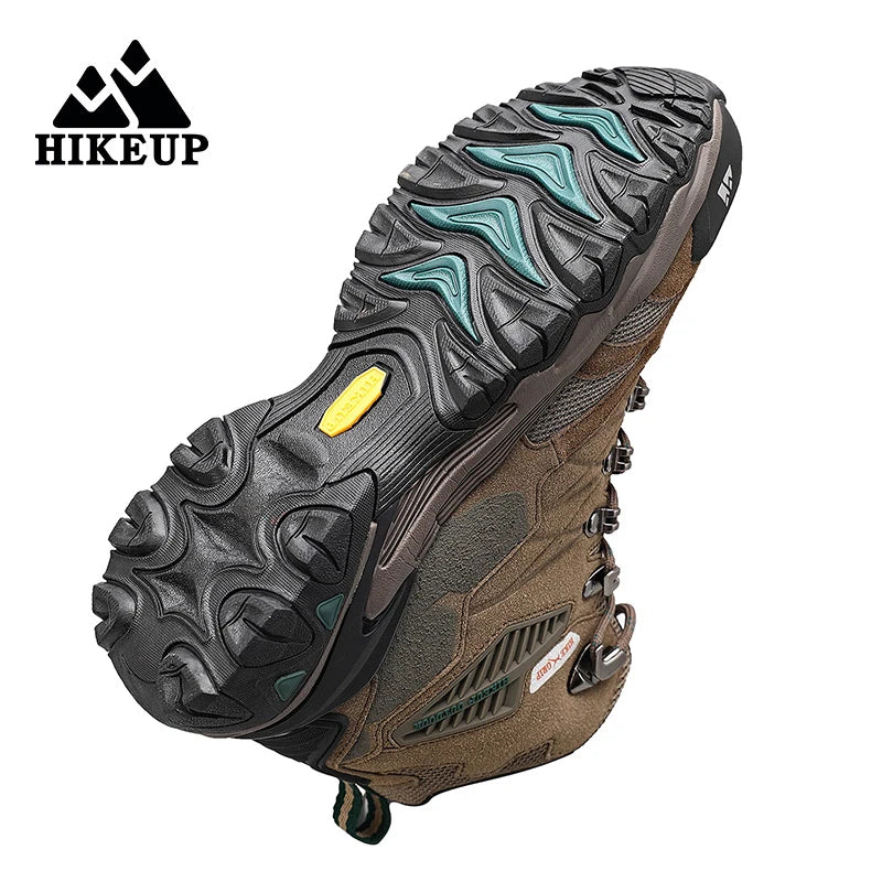 HIKEUP Hiking Boot Men Outdoor Boots Suede High Top Trekking Sport Men Shoes Rainproof Tactical Combat Military Boots