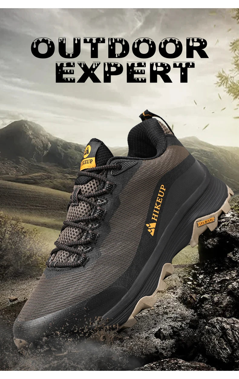 HIKEUP Outdoor Running Shoes Men Women Anti-skid Hiking Camping Sports Trail Male Safety Footwear Comfort Trekking Sneakers