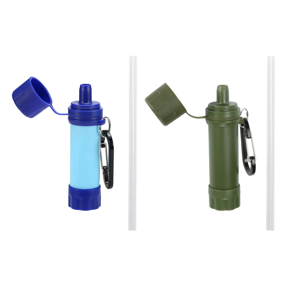 Outdoor Drinking Water Filtration Purifier Emergency Life Portable Survival Water Filter with Straw Camping Water Filtering Tool