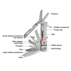 14-in-1 EDC Multitool Scissors Outdoor Camping Gear and Equipment Gadgets For Men Portable Survival Tools with Knife Screwdriver