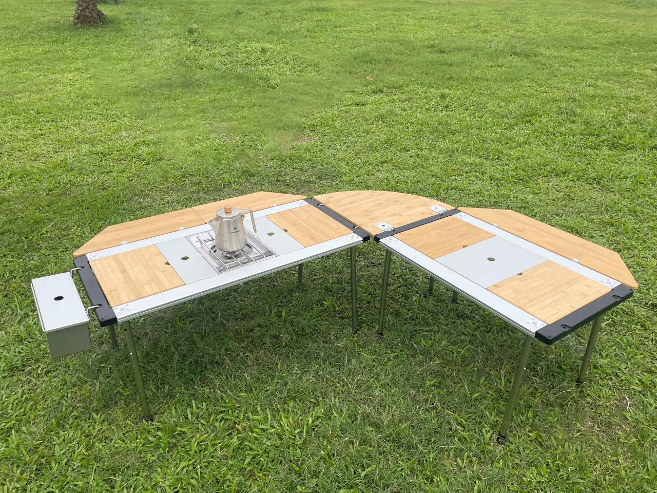 Tryhomy IGT Table Bamboo Extension Plate Camping Table 2/3/4 Unit Side Board Table Top IGT Corner Board Outdoor Kitchen System