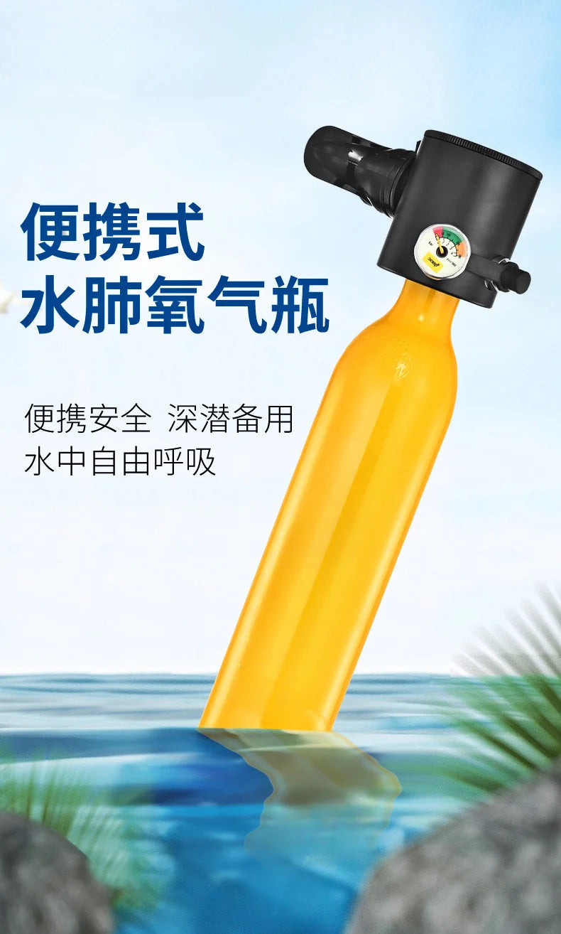 0.5L New Scuba Mini Oxygen Bottle Diving Teaching Underwater Breathing Submersible Equipment Breathing Oxygen Tank