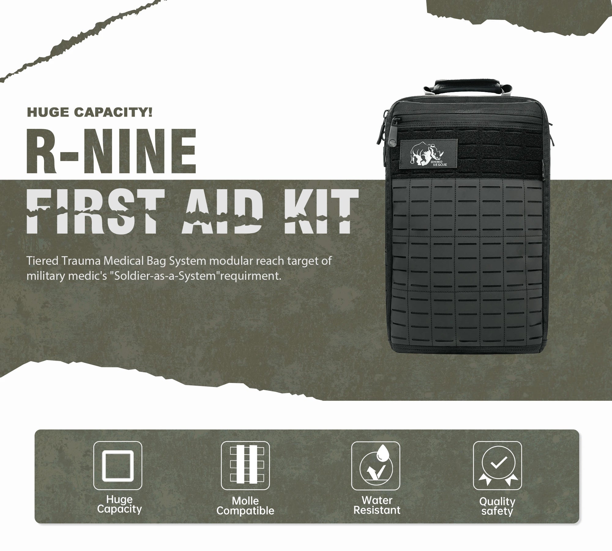 RHINO RESCUE First Aid Trauma Kit To Configure Survival Kit Outdoor Emergency Kit For Camping Hiking IFAK Refill Kit