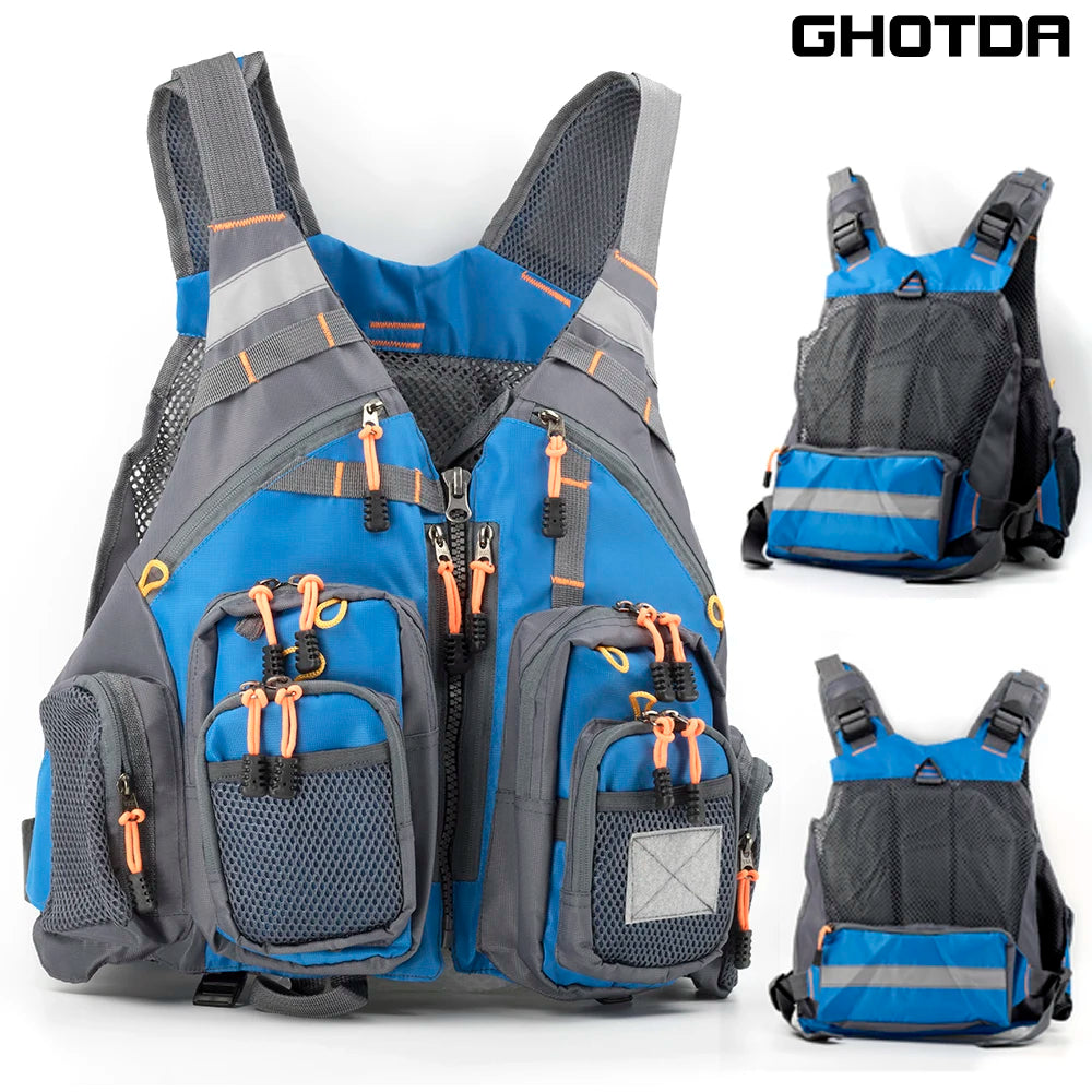 Ghotda Life Jacket for Fishing Professional Sea portable flotation Suit  Summer Big Buoyancy Lure Pocket Vest