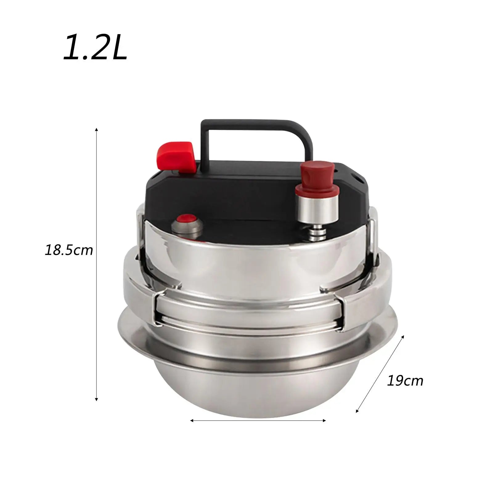 1.2L/1.6L Stainless Steel Pressure Cooker Outdoor Camping Portable Micro Pressure Cooker Household 5-minute Quick Cooking Pot