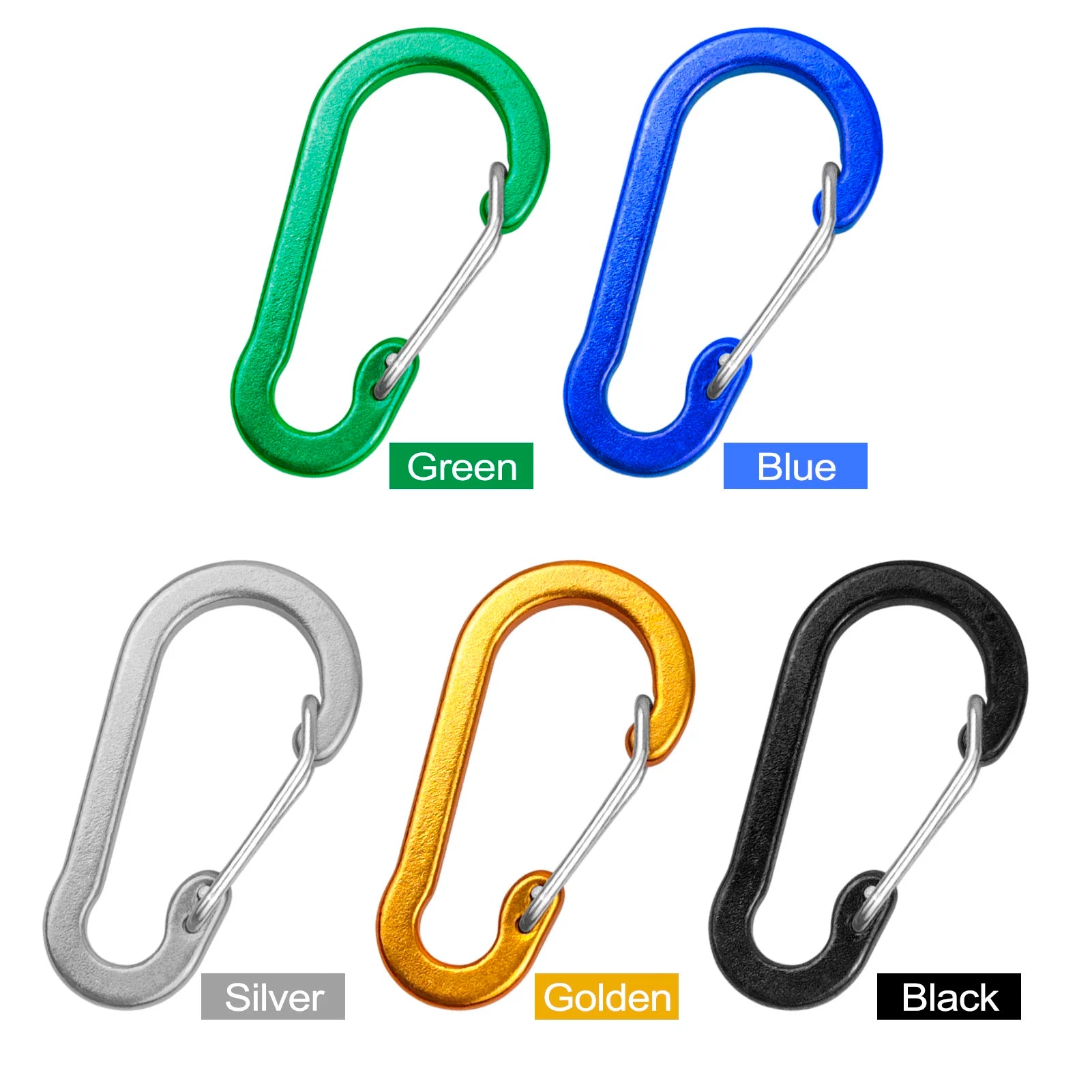 10 Pack / 5 Pack Carabiner Clips Mini Aluminum Alloy Keychain Carabiner Clip D Rings for Camping Hiking Fishing Backpacking