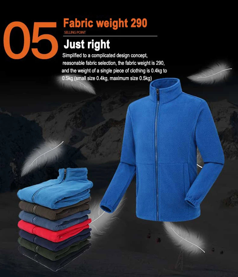 JNLN Men Polar Fleece Jackets Winter Windproof Thermal Soft Shell Jacket Outdoor Sports Hiking Camping Skiing Climbing Warm Coat