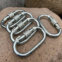 Forged Steel Professional Safety Carabiner Hook 23KN Climbing Security Rope Lock Mountaineering Protective Tool