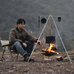 Cooking Tripod Aluminum Alloy Combination Burning Rack Outdoor Camping Portable Picnic Firewood Hanging Pot Rack  Cookware