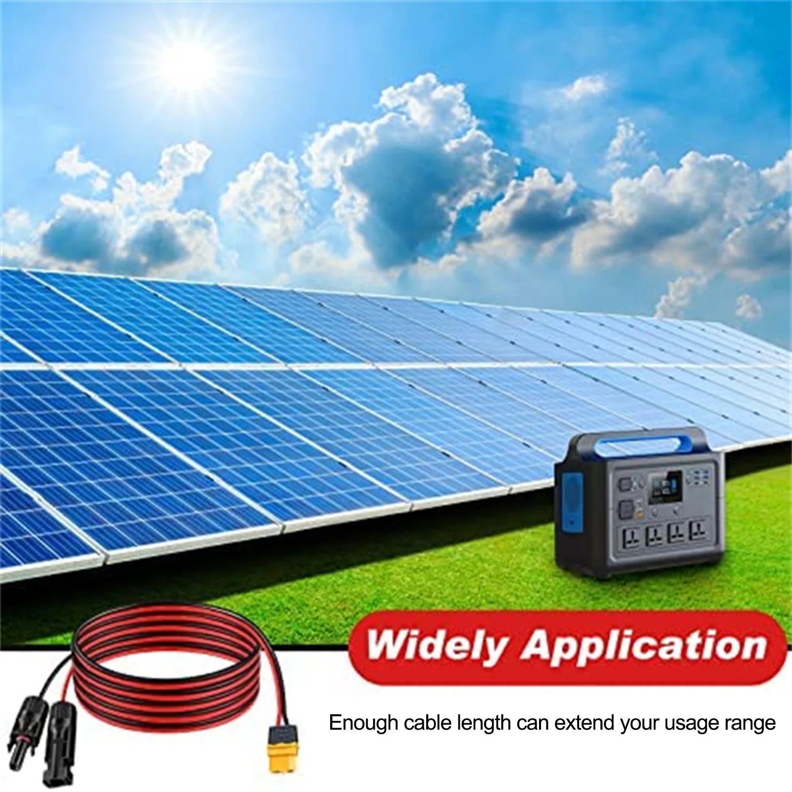 XT60 Series 12AWG Female Solar Panel Connection Cable Charging Cable Solar Generator Portable Power Station Parts