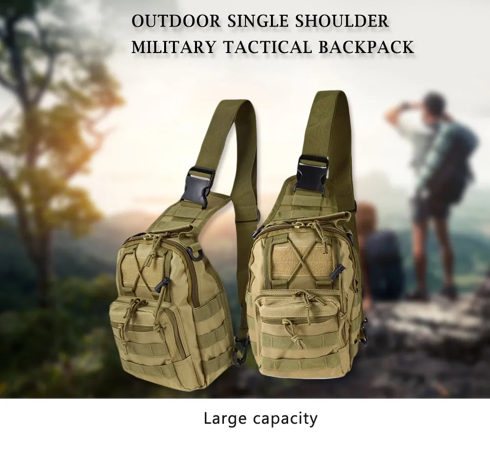 QT&QY Tactical Shoulder Backpack Rover EDC Outdoor Sling Bag Waterproof Hiking Trekking Camping Pack Range Bag survival Daypack