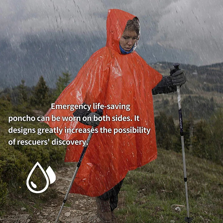 Survival Emergency Camping, Outdoor Temperature Insulation And Warm Equipment, Survival Blanket, Emergency Raincoat