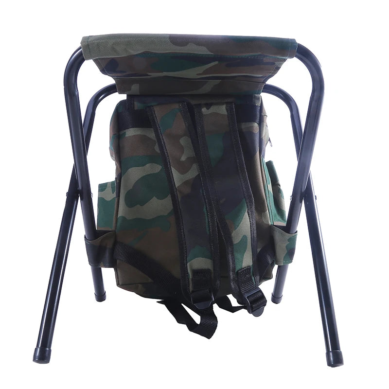 Outdoor Folding Camping Fishing Chair Sturdy Comfortable Stool Portable Backpack Seat Bag Economy Fishing Chair Hiking Seat