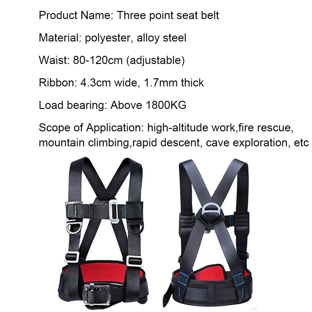 High-altitude Work Safety Belt Safety Ropes Hook Outdoor Rock Climbing Three Point Harness Electrician Construction Equipment