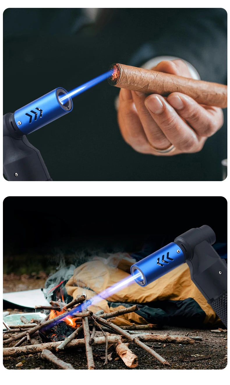 Honest Gun Strong Windproof Blue Flame Cigar Adjustment  Spray Gun 1300 ° Outdoor Camping Stylish Torch Lighter Gadgets