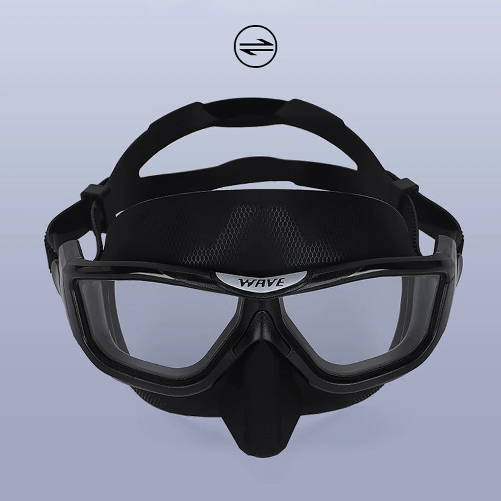 Professional anti-fog HD large frame fashion free diving mask snorkeling equipment full face large frame scuba diving goggles