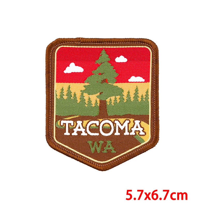 Outdoor Travel Patch Mountain Patches On Clothes Sew On Patches For Clothing Applique On Fabric Nature Adventure Badges Stickers