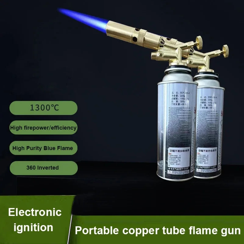 Portable Welding Gas Torch Flame Gun Butane Burner Outdoor Camping BBQ Flamethrower Welding Equipment Kitchen Lighter Cooking