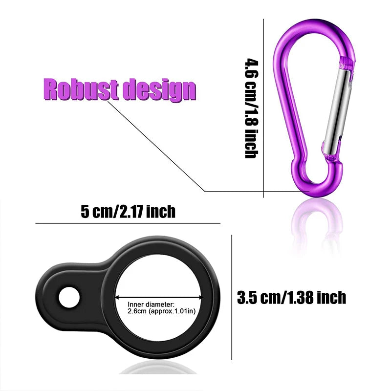 1PC High Quality Aluminum Sports Kettle Buckle Outdoor Carabiner Water Bottle Holder Rubber Buckles Hook Camping Hiking Tool