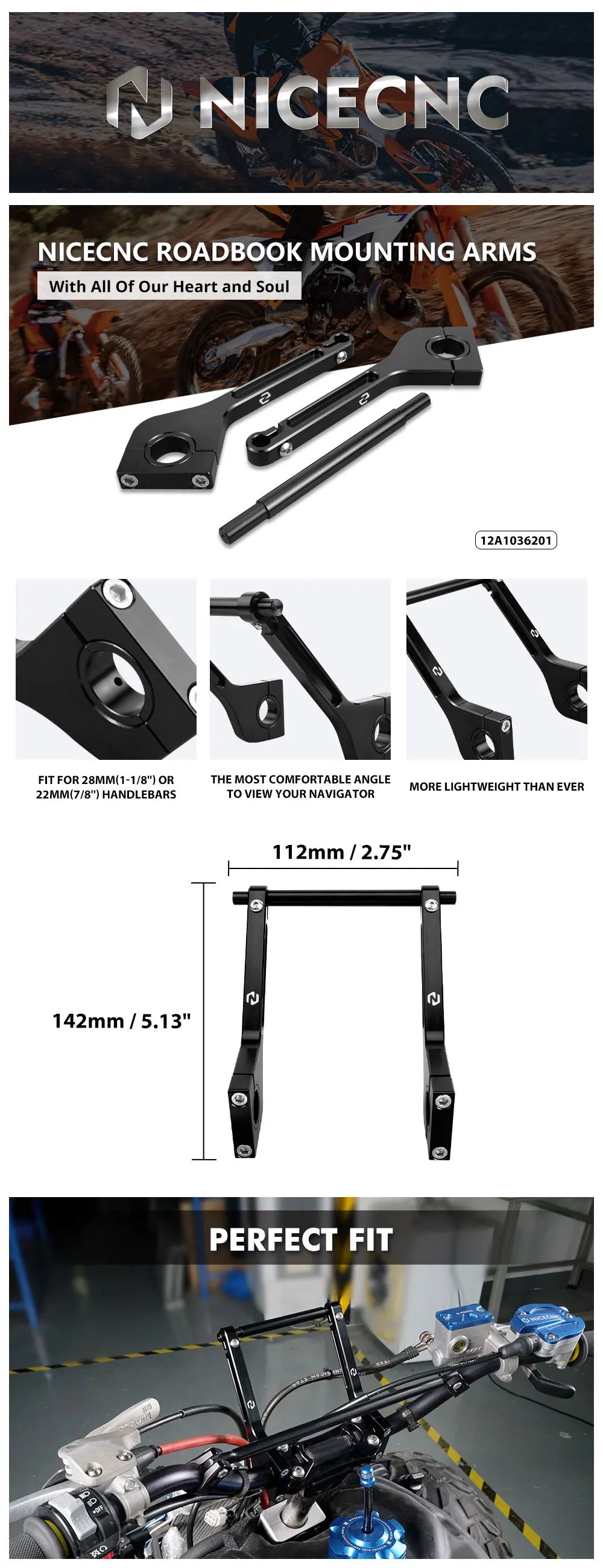 GPS Holder Navigation Roadbook Mounting Arm Kit For KTM EXC HUSQVARNA SUZUKI HUSABERG YAMAHA HONDA KAWASAKI Sherco Off-road Bike