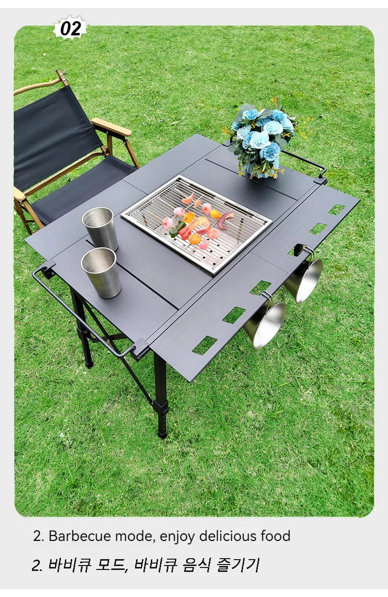 Lohascamping Lightweight Camping Folding IGT table extend Brazier table multifunctional adjustable leg Desktop burner bbq table