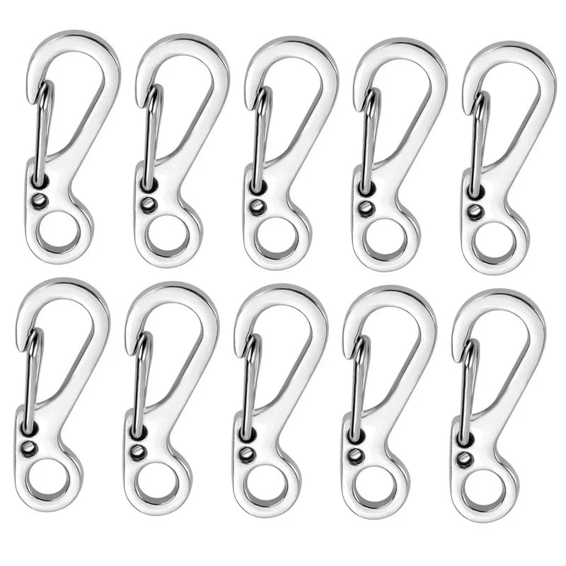 10Pcs/lot Mini Carabiner Paracord Tactical Gear Hooks Key Chain Camping EDC Survival Climbing SF Spring Backpack Clasps Keychain