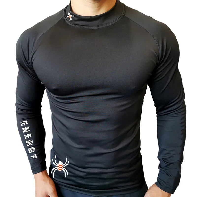 Running T-Shirt Mens Long Sleeve Compression Shirt Gym Sports Top Training Quick Dry Breathable Bodybuilding Fitness Clothing